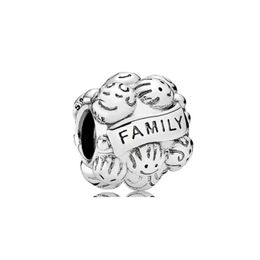 100% 925 Sterling Silver Family Charms Fit Original European Charm Bracelet Fashion Women Wedding Engagement Jewelry Accessories230i