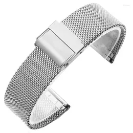 Watch Bands 20mm Quick Release Mesh Strap For Watches Stainless Steel Milanese Fashion Silver Color Band Full Watchband