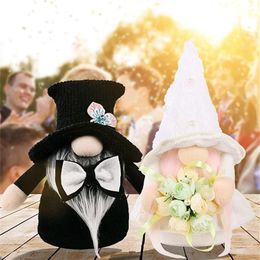 Decorative Objects & Figurines Lovely Wedding Themed Gnome Plush Doll Creative Bride And Groom Tomte Desktop Ornament Home Decorat217c