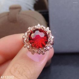 Cluster Rings KJJEAXCMY Fine Jewellery Natural Red Topaz 925 Sterling Silver Women Ring Support Test Classic