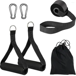 Accessories 6Pcs/Set Resistance Bands Handles Grips Foam Door AnchorFitness Strap Cable With D-Rings Carabiners Fitness