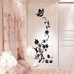 Wall Stickers Fridge Sticker Butterflies Flower Art For Refrigerator Decals Kids Room Living JJJTZ81186a