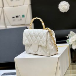 Top quality designer shoulder bag designer flap bag luxury lambskin bag fashion crossbody bag small chain bag mirror quality pink womens bag white Canvas leather bag