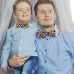 Bow Ties Noeud Papillon Enfant Children Butterfly Kids Tie For Boys Accessories Bowtie Wooden Neck Wear Bowknot Christmas 231204