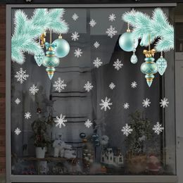 Wall Decor White Snowflake Electrostatic Sticker Window Kids Room Christmas Wall Stickers Home Decals Decoration Year Wallpaper 231204