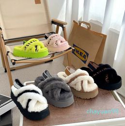Designer Funkette Slippers Women Platform Disquette Classic Mini Ultra Boot Tasman Tazz Fur Sheepskin Suede Upper Sandal Mules