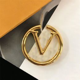 14k gold plated letter orecchini vintage small hoop earrings for women hypoallergenic couple engagement Jewellery huggie earring man226L