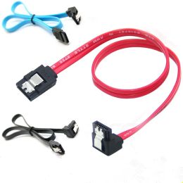 SATA 3.0 Data Transfer Cable 90 Degree Bend Serial Port Extension Wire for PC Hard Drive Red/Blue/Black