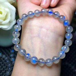 Link Bracelets Natural Labradorite For Women Men Energy Moonstone Elasticity Strand Bracelet Handmade Nature Stone Bead Jewelry