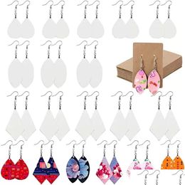 Party Favor Sublimation Earrings Blank White Pendants Drop Diy Dangler Leaf Manual Handwork For Gift Dhs Fast Delivery Home Garden F Dhet1