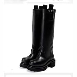 Thick Sole Design Over knee High Boots Archive Handmade luxurious Real Leather Tooling Boots