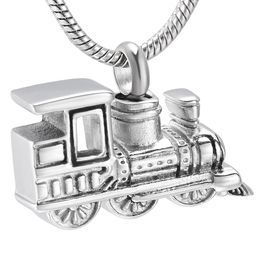 LkJ10001 New Arrival Personalised Mini Train for Human Ashes Keepsake Urn Necklace Stainless Steel Memorial Cremation Jewelry254Y