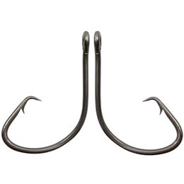 100pcs 7381 High Carbon Steel fishhooks Black Offset Sport Circle Bait Fishing Hook bass barbed hooks263Y