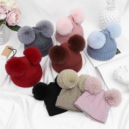 Cartoon Knited Cap Cute Toddler Infant Baby Kids Boys Girls Venonat Woollen Headgear Cap Baby Accessories czapka futro dziecko2674