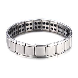 Chain Energy Magnetic Health Bracelet For Women Men Style Plated Sier Stainless Steel Bracelets Gifts Fashion Jewelry Wholesale Drop D Dh9Ix