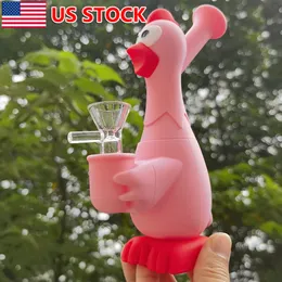 6.8" Unbreakable Silicone Hookah Bong Screaming Chicken Smoking Water Pipe Bong.