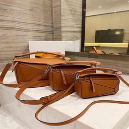 Crossbody Bag Fashion Geometric Puzzle Tote Women Handbag Leather Pure Color Shoulder Simple Atmosphere Messenger Purse Change Wal205a