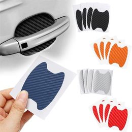 Wall Stickers 4Pcs Set Car Door Sticker Carbon Fiber Scratches Resistant Cover Auto Handle Protection Film Exterior Styling Access186K