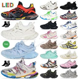 balencaigalies track led runners Tracks 3 3.0 Shoes Mens Women Designer Trainers LED Sneaker Runner shoe Leather Nylon Printed Triple S Platform Black Casual Shoes