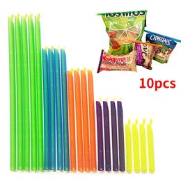 Food Storage Organisation Sets 10Pcs Set Bag Sealing Clips FreshKeeping Clamp Rod Preservation Plastic Sealer Stick Moistureproof 231204