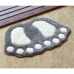 Foot Print Bath Mats Non-slip Bathroom Carpet Mat Toilet Tapete Para Banheiro Bathroom Rug Bath Pad Carpets Microfiber Mini Mats 2217R