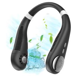 Electric Fans Neck Hanging Fan Portable Adjustable Cooling Rechargeable Leafless 360 Degree Neckband Personal Air Cooler 2021257B