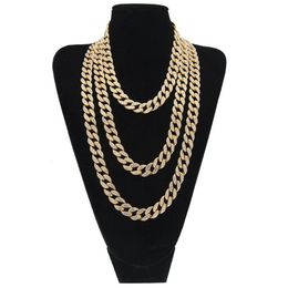 15MM Miami iced out Cuban Link necklaces For Mens Long Thick Heavy Big Hip Hop Women Gold Silver Chains Rapper Jewellery Dropshippin244t