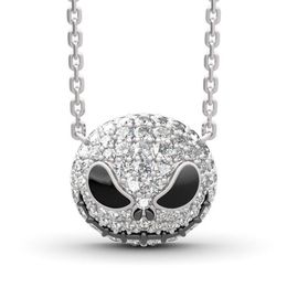 Nightmare before Christmas Skelett Halskette Jack Skull Kristalle Anhänger Frauen Hexe Halskette Goth Gothic Schmuck Ganzes J1218275U