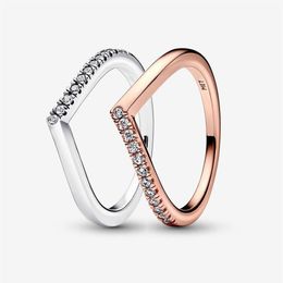 925 Sterling Silver Wish Half Sparkling Ring For Women Wedding Rings Fashion Engagement Jewellery Accessories246g