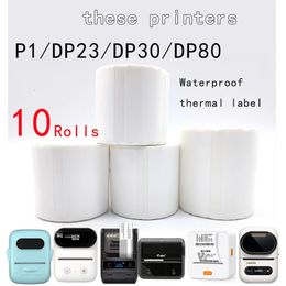 The Lable Paper 5PK Thermal Adhesive Label Papers for DETONGER P1 Label Papers DP23 DP30 DP80 Label Maker Waterproof Tear Resistant Sticker 231205