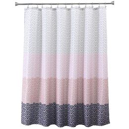 Eco Friendly Longer Pink Bathtub bathroom Shower Curtain Fabric Liner with 12 Hooks 72Wx80H inch Waterproof and Mildewproof3400