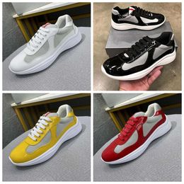 Top Designer Leather Sneakers Flat Trainers Casual Shoes Patent Leather America 'S Cup Xl Mesh Lace Up Outdoor Sneaker