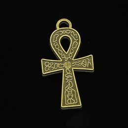 34pcs Zinc Alloy Charms Antique Bronze Plated egyptian ankh life symbol Charms for Jewelry Making DIY Handmade Pendants 38 21mm2264