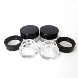 2024 Glass Container for Wax Thick oil Cream Glass Box 3ml 5ml Cosmetic Jars Storage Oil Holder for Herb Cream Packing Bottle Portable