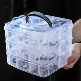 Storage Holders Racks Transparent jewelry storage box largecapacity finishing necklace ring stud earrings ornament 231205