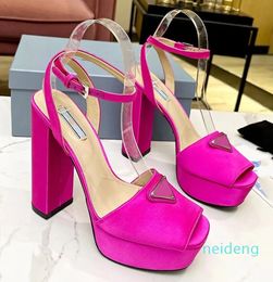 heels dress shoes Classic triangle buckle Embellished Ankle strap