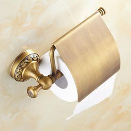 Antique Brass Paper Towel Rack European Style Vintage Paper Holder Toilet Paper Tissue Box Bathroom Accessories Roller Holders236U