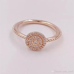 Rose gold radiant rings original silver fits for style Jewellery 180986CZ H8ale H8255f