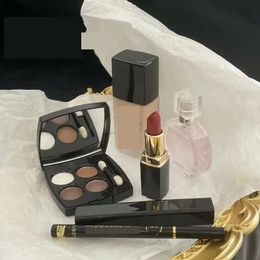 Makeup unisex makeup 6-piece set Foundation Mascara Perfume Lipstick Eyeliner Eyeshadow Cosmetic Sets Quick Delivery