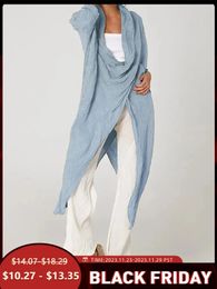 Women's Blouses Shirts Celmia Autumn Women Tops Fashion Solid 2023 Vintage Long Casual Cowl Neck Sleeve Asymmetrical Party Blusas 231204
