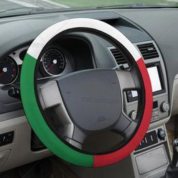 Steering Wheel Covers Italian Flag Cover Universal 15 Inch Breathable Anti Slip Car For Men Women Truck Sedan