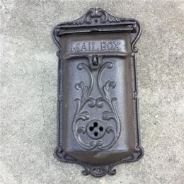 Metal Mailbox for Home Cast Iron Mail Box Post Box Wall Mounted Apartment Outdoor Garden Decoration Vintage Ornaments Cast Iron Le218P