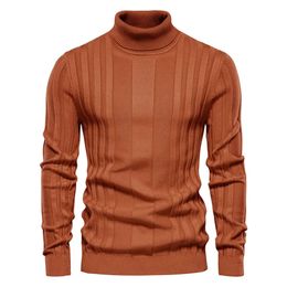 Men's Sweaters Pull a col roule a manches longues pour hommes pull d'affaires decontracte document solide chaud haute qualite automne hiver 231205