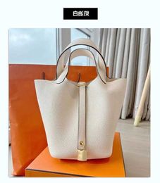 Original Designer Picotin Lock Bag new 2023 high quality vegetable basket bucket bag top layer TC large leather pure handmade beeswax sewing lock buckle women's S3T5