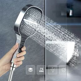 Bathroom Shower Heads 8Speed Square Head Large Panel Booster Faucet Nozzle Water Saving Piano Adjustable Massage 231205