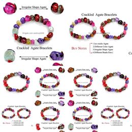 Charm Bracelets Wholesale-7 Chakra Healing Crystals Natural Stone Chips Single Strand Women Amethyst Jasper Agate Lazi Reiki Drop De Dhzcv