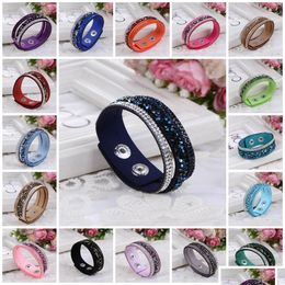 Charm Bracelets Charm Bracelet For Women New Fashion Wrap Bracelets Slake Leather With Crystals Factory Discount Prices Drop Delivery Dhdcl