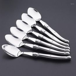 Spoons 8 5'' Laguiole Dinner Spoon Stainless Steel Tablespoon Silverware Hollow Long Handle Public Large Soup Rice Cutle2894