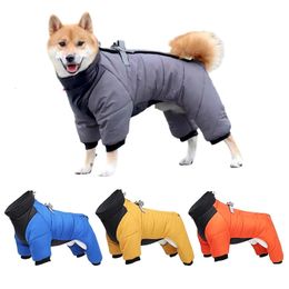 Dog Apparel Winter Warm Thicken Dog Clothes Pet Cotton Coat Jacket Waterproof Clothing for Medium Large Dogs Puppy Costume French Bulldog 231205