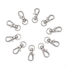 100pcs Alloy Swivel Lanyard Snap Hook Lobster Claw Clasps Jewellery Making Bag Keychain DIY Accessories227I